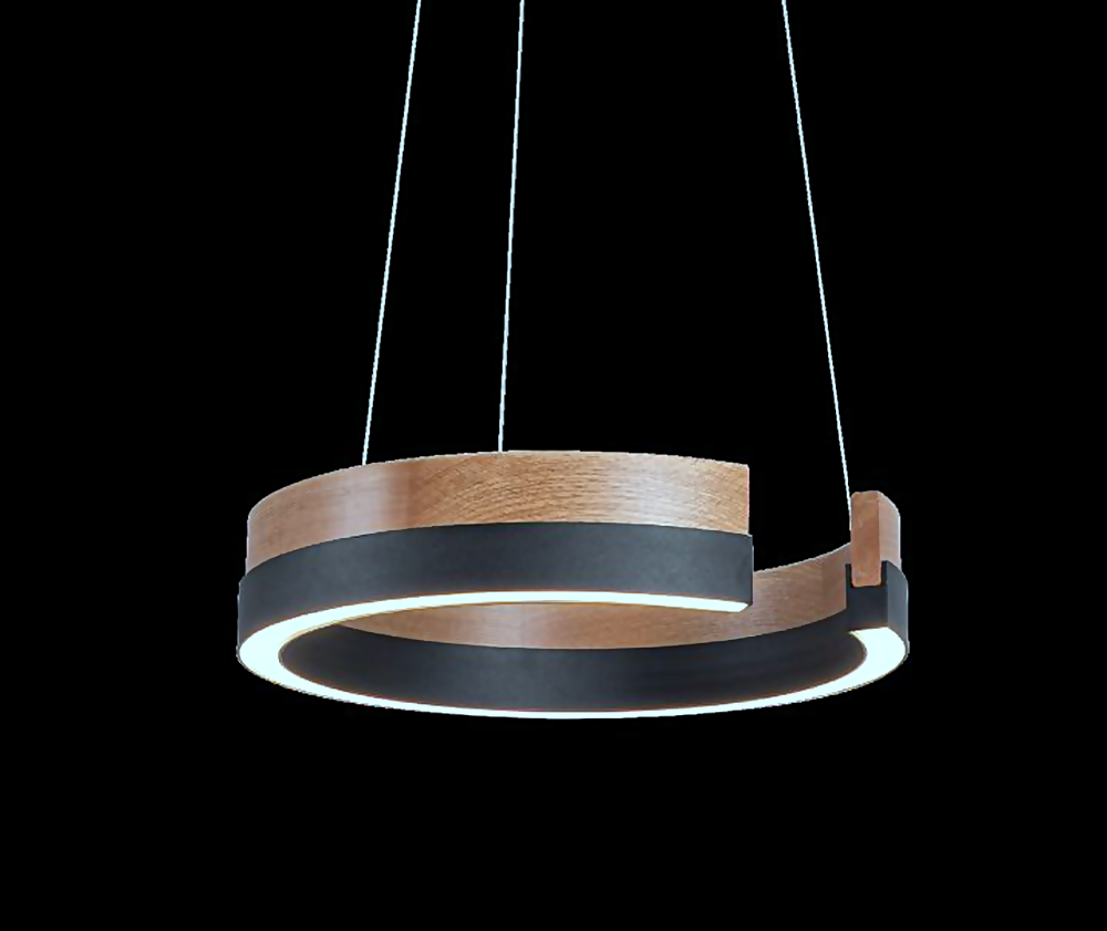 DL12712 Walnut Wood Pendant Light (Dia450, LED 20W/24W/40W/50W/60W)