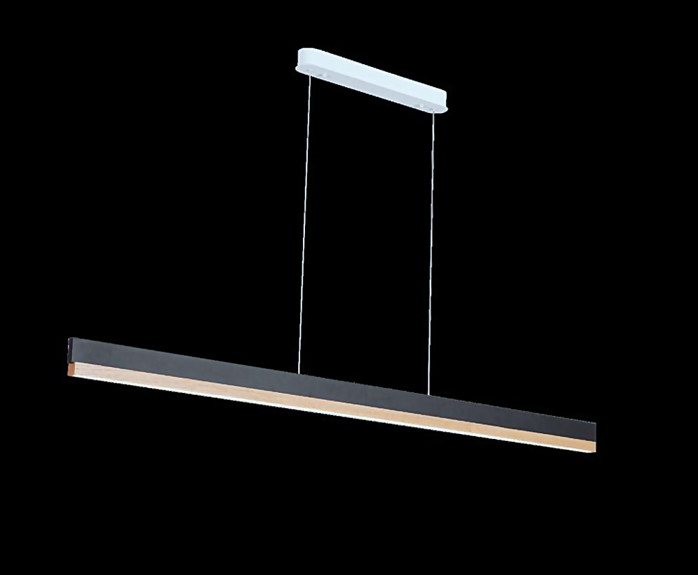 DL12713 Oak Wood & Metal Pendant Light (L1200, LED 20W/24W/28W)