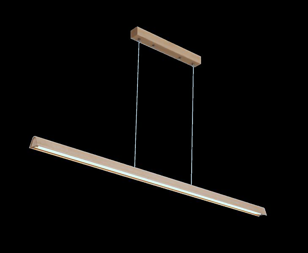 DL12715 Beech Wood Pendant Light (L1200, LED 20W/24W/28W)