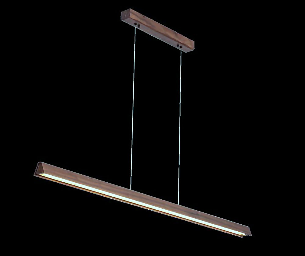 DL12716 Walnut Wood Pendant Light (L1200, LED 20W/24W/28W)
