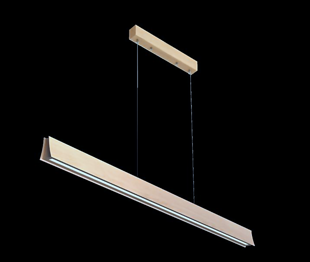 DL12718 Walnut Wood Pendant Light (L1200, LED 20W/24W/28W)