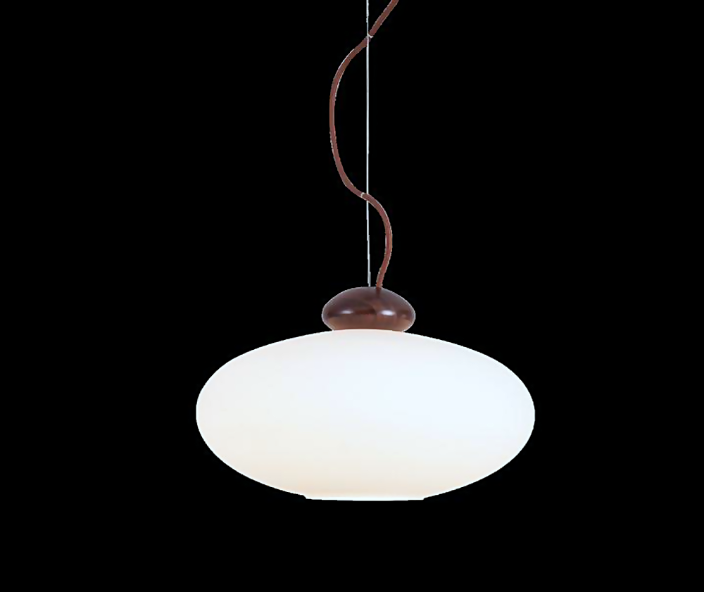 DL12767 Dark Walnut Wood & Glass Pendant Light (360*180Hmm, E27 60W)