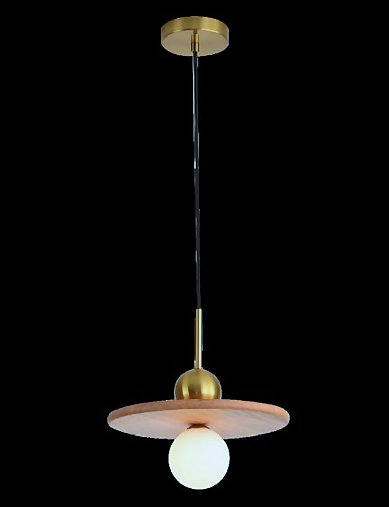 DL12770 Oak Wood & Glass Pendant Light (D300*300Hmm, G9 5W)