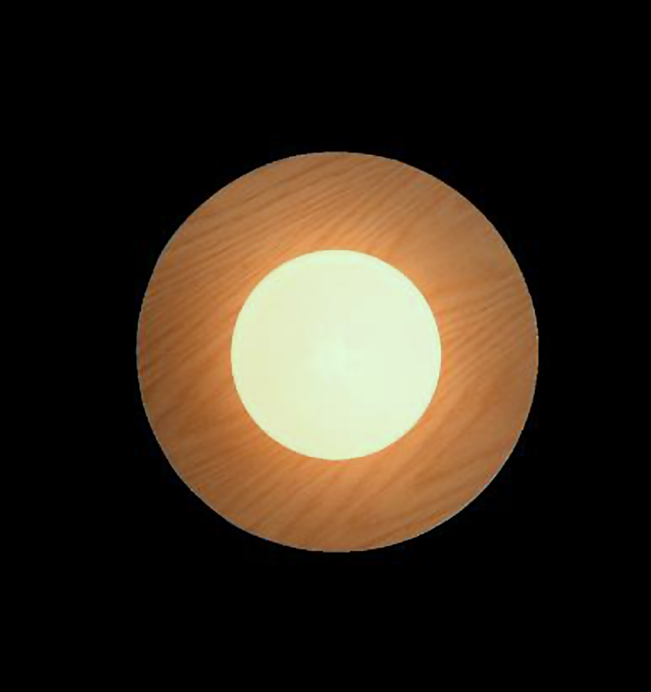 DL12772 Oak Wood & Glass Wall Light (D300*110Hmm, G9 5W)