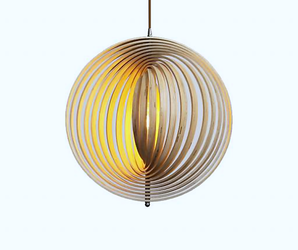 DL12800 Plywood Pendant Light (D500mm (13 Rings), E27 60W)