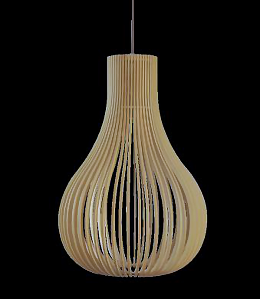 DL12804 Plywood Pendant Light (D310*450H , E27 60W)