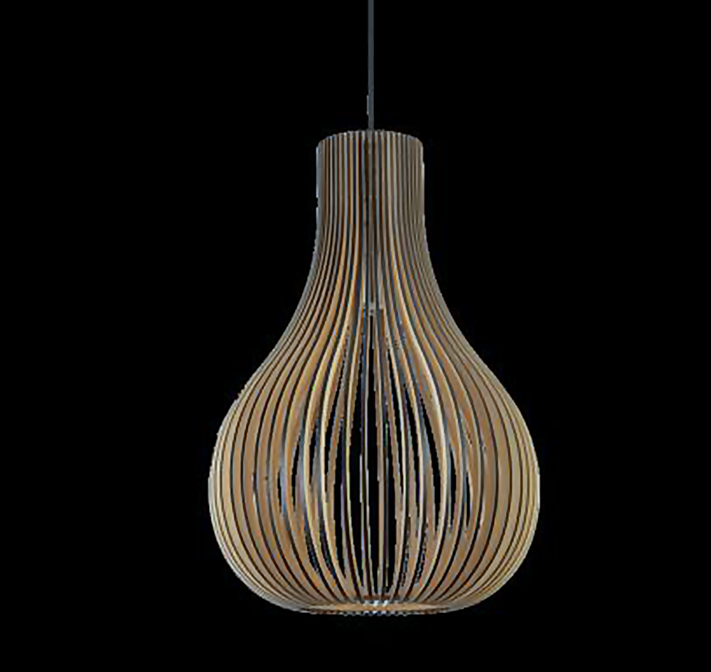 DL12805 Plywood Pendant Light (D310*450H , E27 60W)