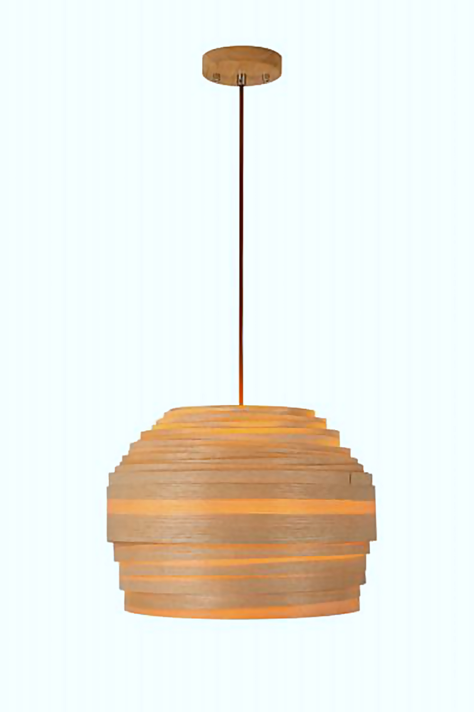 DL12823 Natural Wood Veneer Pendant Light (D300, E27 60W)