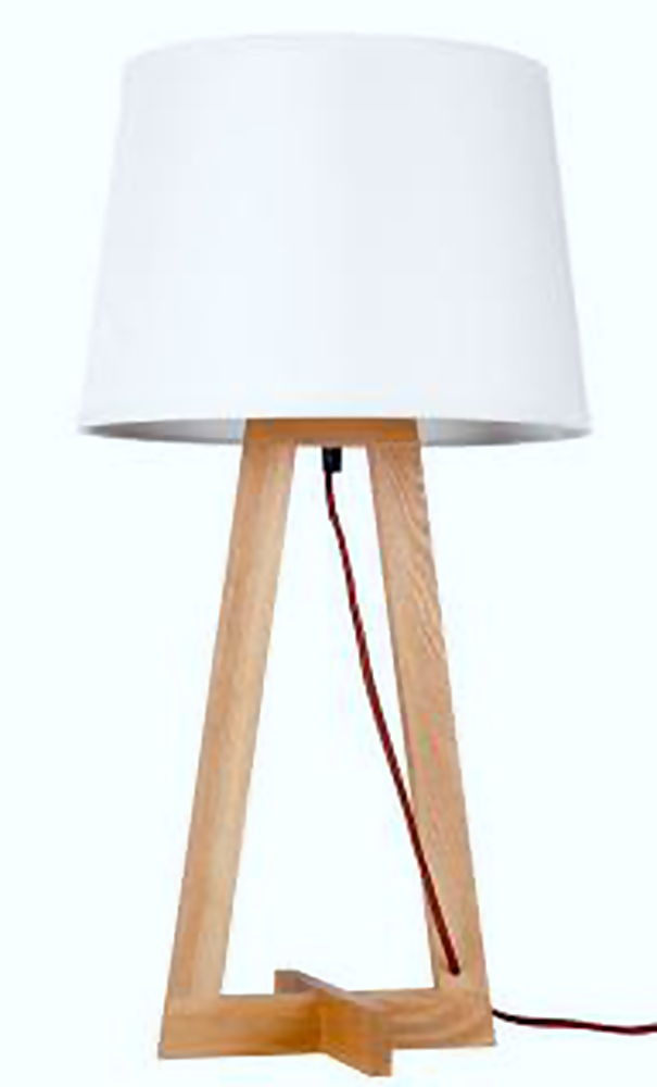 DL12837 Ash Wood & Fabric Shade Table Lamp (D350*650Hmm, E27 60W)