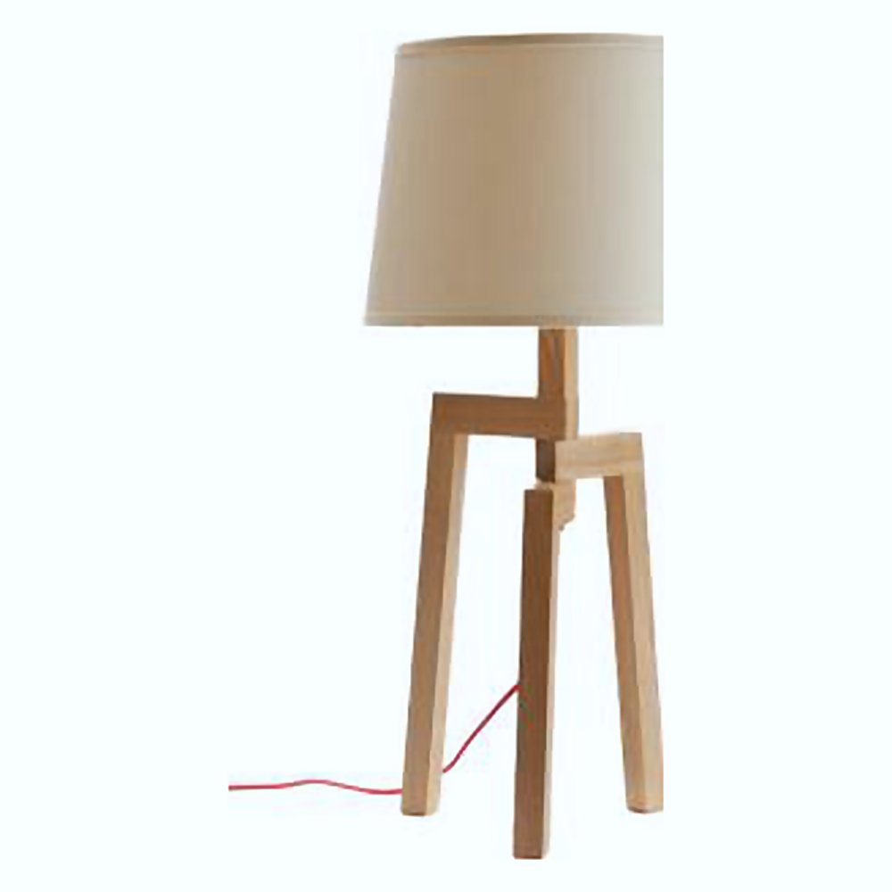 DL12839 Ash Wood & Fabric Shade Table Lamp (D350*650Hmm, E27 60W)