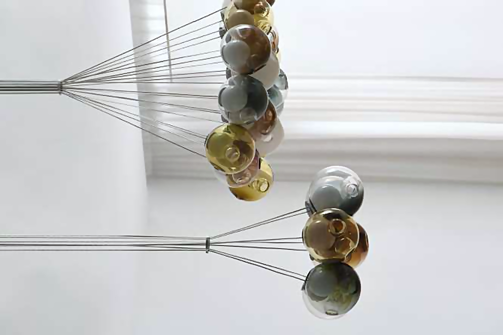 DL13172 Blown Glass Sphere Cluster Pendant