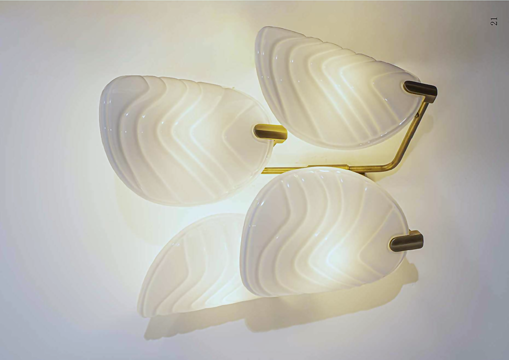 DL13383 Antique-Brass White-Jade 4-Petal Leaf Wall Lamp (540mm)