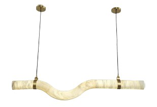 DL13920 Wavy Alabaster Linear Bar Pendant Light