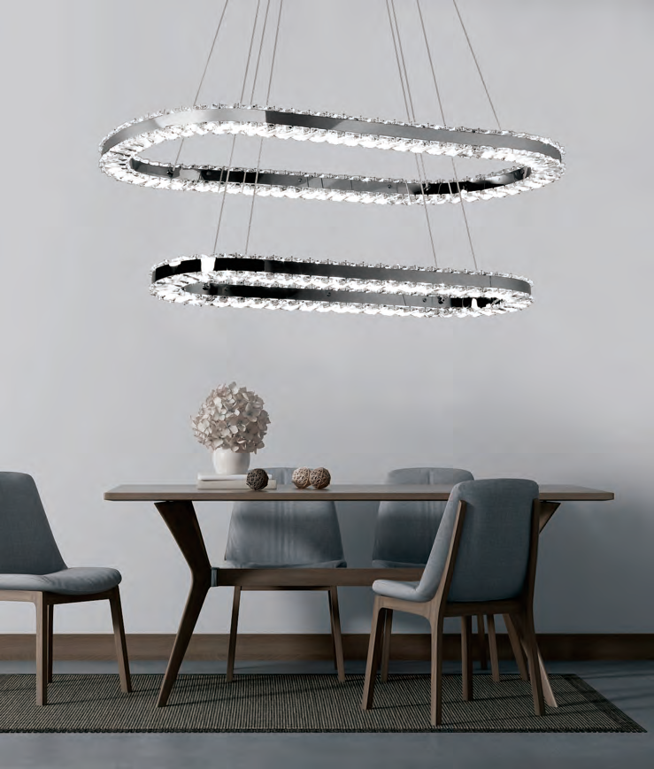 DL14760 Modern Linear Pendant Light (L800×W400×H1200mm · SMD 60W)