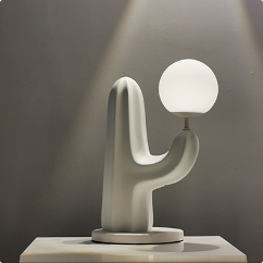 DL14879 Cactus Milk-Glass Table Lamp