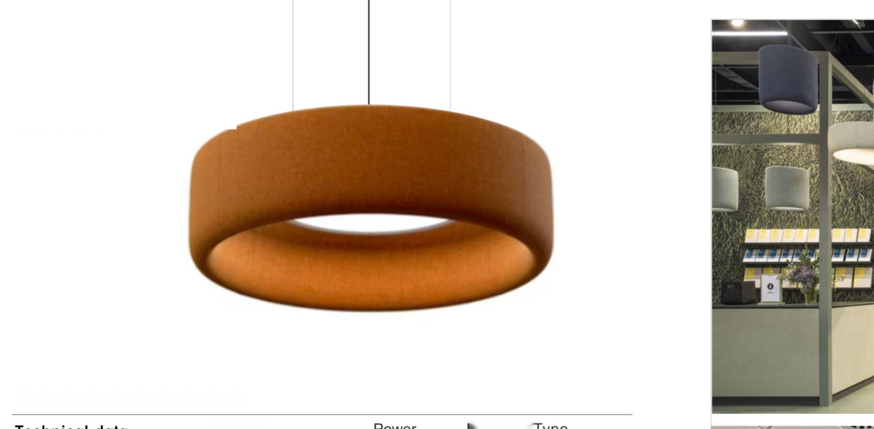 DL14910 Round Acoustic Felt Pendant Light