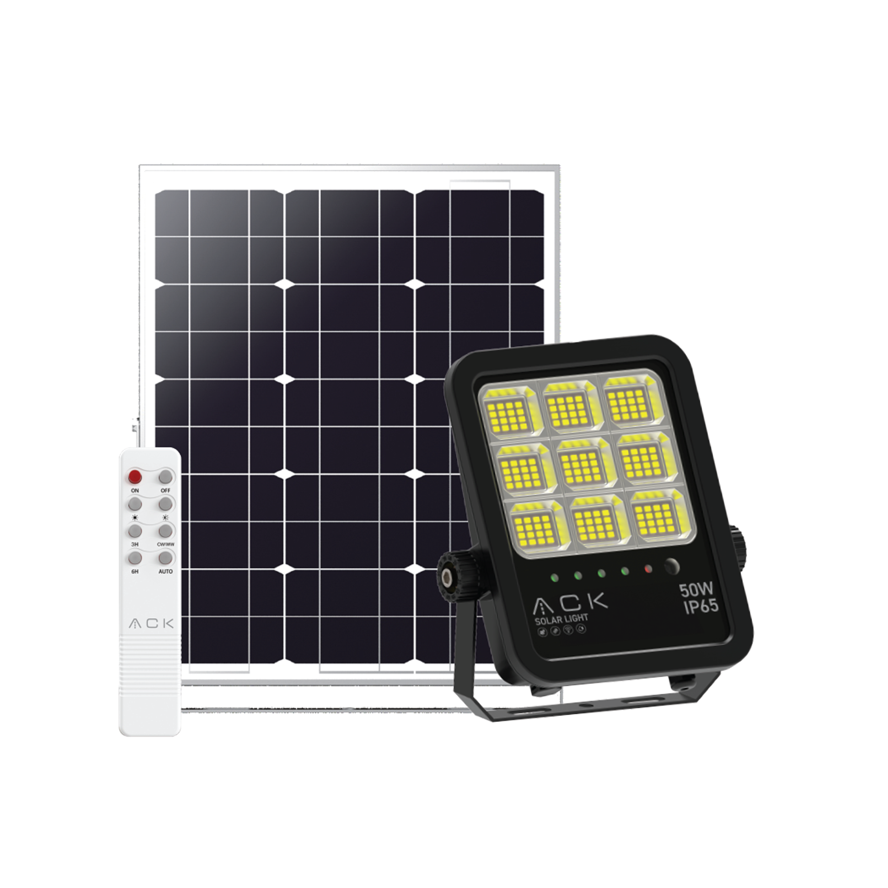 50W CCT Solar Led Projektör - 3000K-4500K-6500K