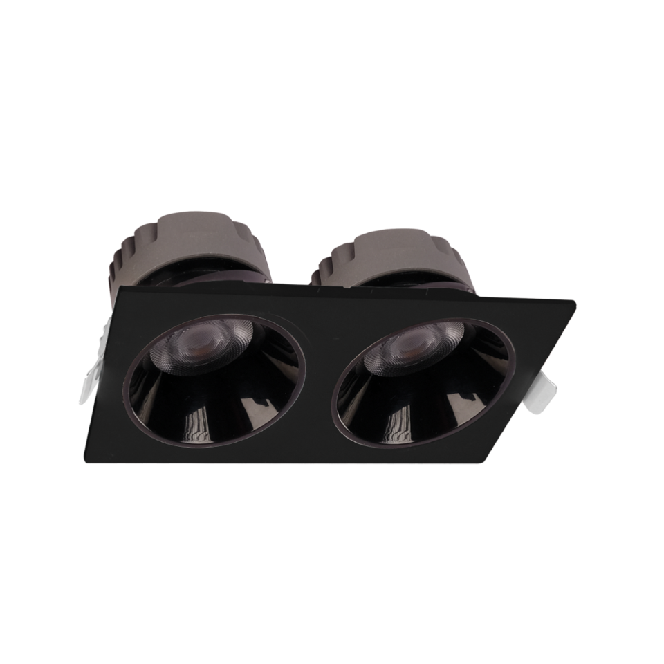 2x10W Recessed Led Spotlight Luminaire - Black