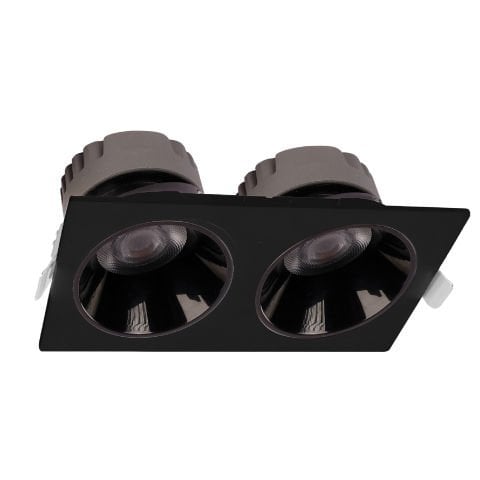 2x25W Recessed Led Spotlight Luminaire - Black
