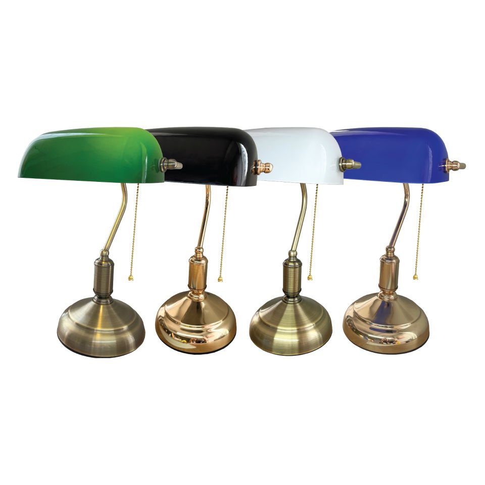 Banker Table Lamp - Gold & Black